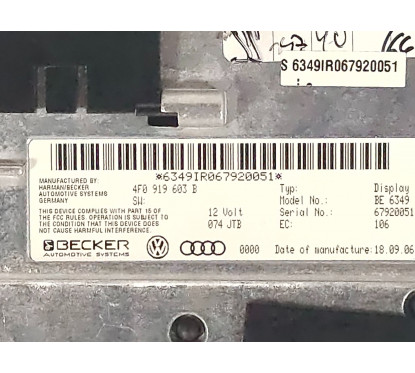 Display Centrale Radio Navigatore Audi A6 2004-2008 6349IR067920051